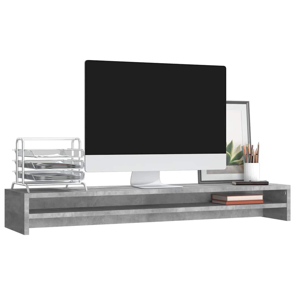 vidaXL Podstawka pod monitor, betonowy szary, 100x24x13 cm