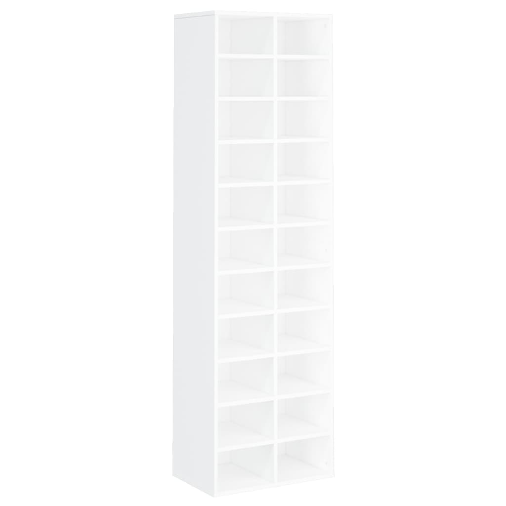 vidaXL Szafka na buty, biała, 54x34x183 cm, materiał drewnopochodny