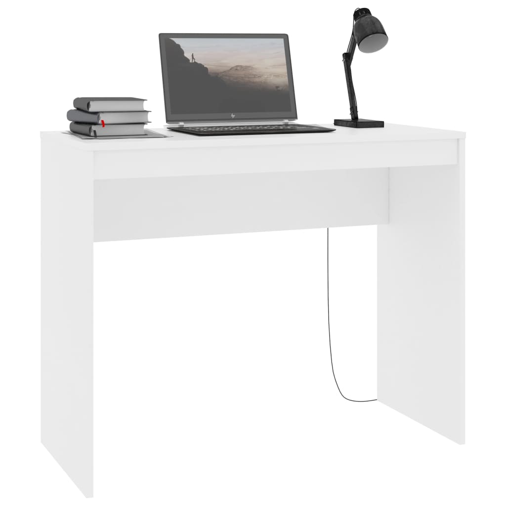 vidaXL Biurko, białe, 90x40x72 cm, materiał drewnopochodny