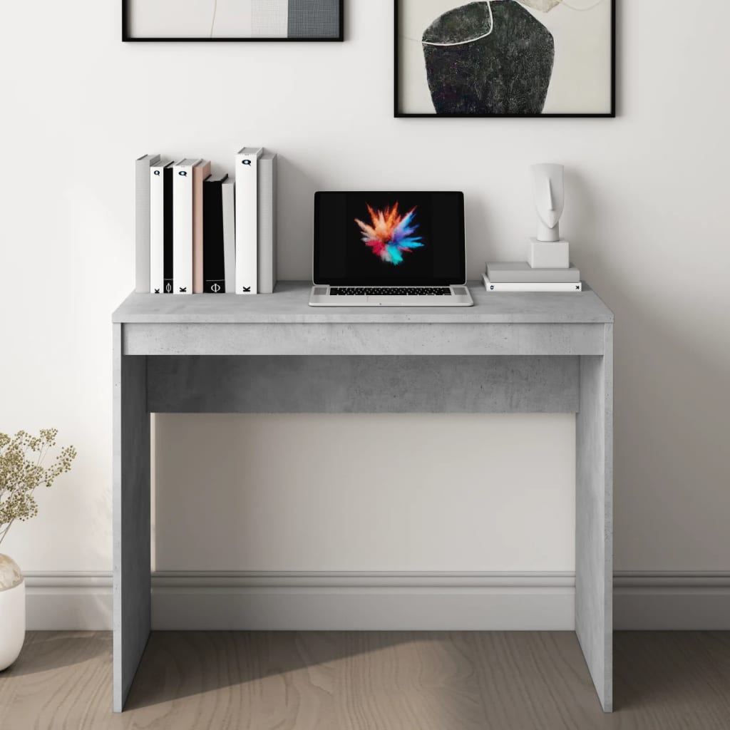 vidaXL Biurko, szarość betonu, 90x40x72 cm, materiał drewnopochodny
