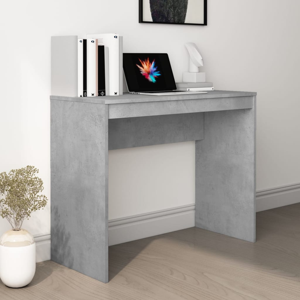 vidaXL Biurko, szarość betonu, 90x40x72 cm, materiał drewnopochodny