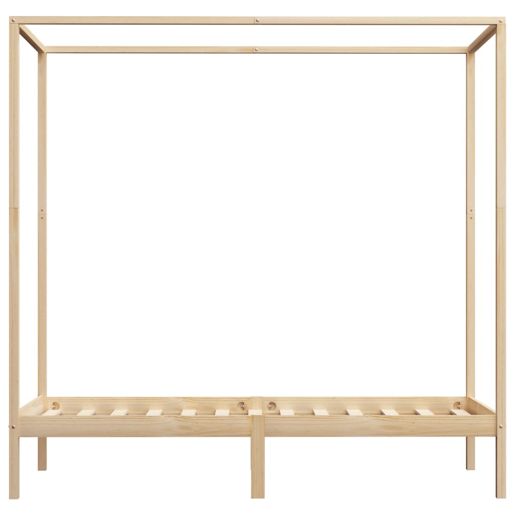 vidaXL Rama łóżka z baldachimem, lite drewno sosnowe, 100 x 200 cm
