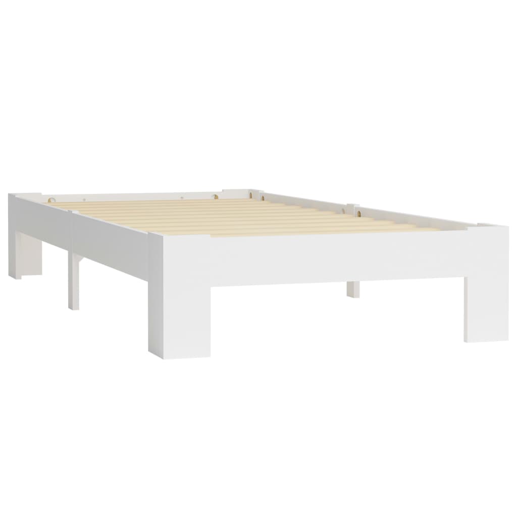 vidaXL Rama łóżka, biała, lite drewno sosnowe, 90 x 200 cm