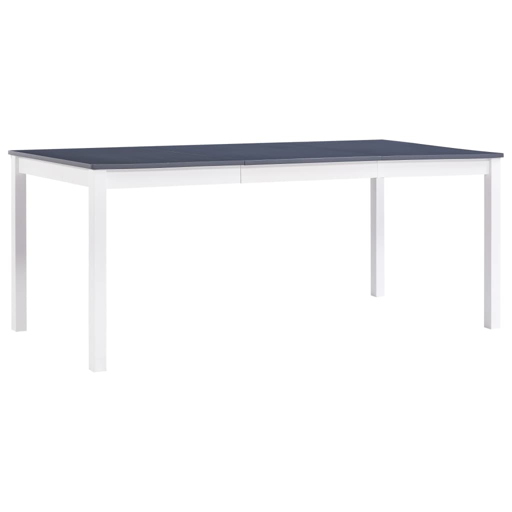 vidaXL Stół do jadalni, biało-szary, 180x90x73 cm, drewno sosnowe