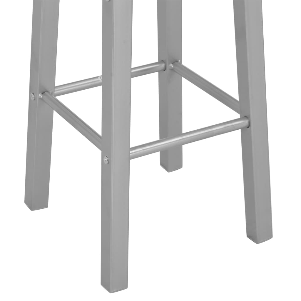 vidaXL Stołki barowe, 2 szt., srebrne, MDF