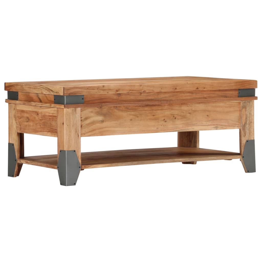 vidaXL Stolik kawowy, 110 x 52 x 45 cm, lite drewno akacjowe