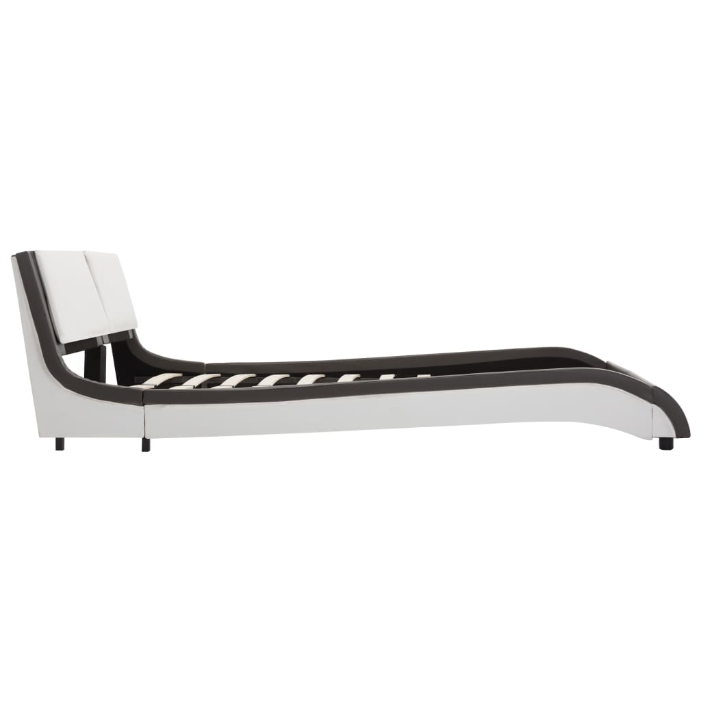 vidaXL Rama łóżka z oświetleniem LED bez materaca, szaro-biała, 120x190 cm
