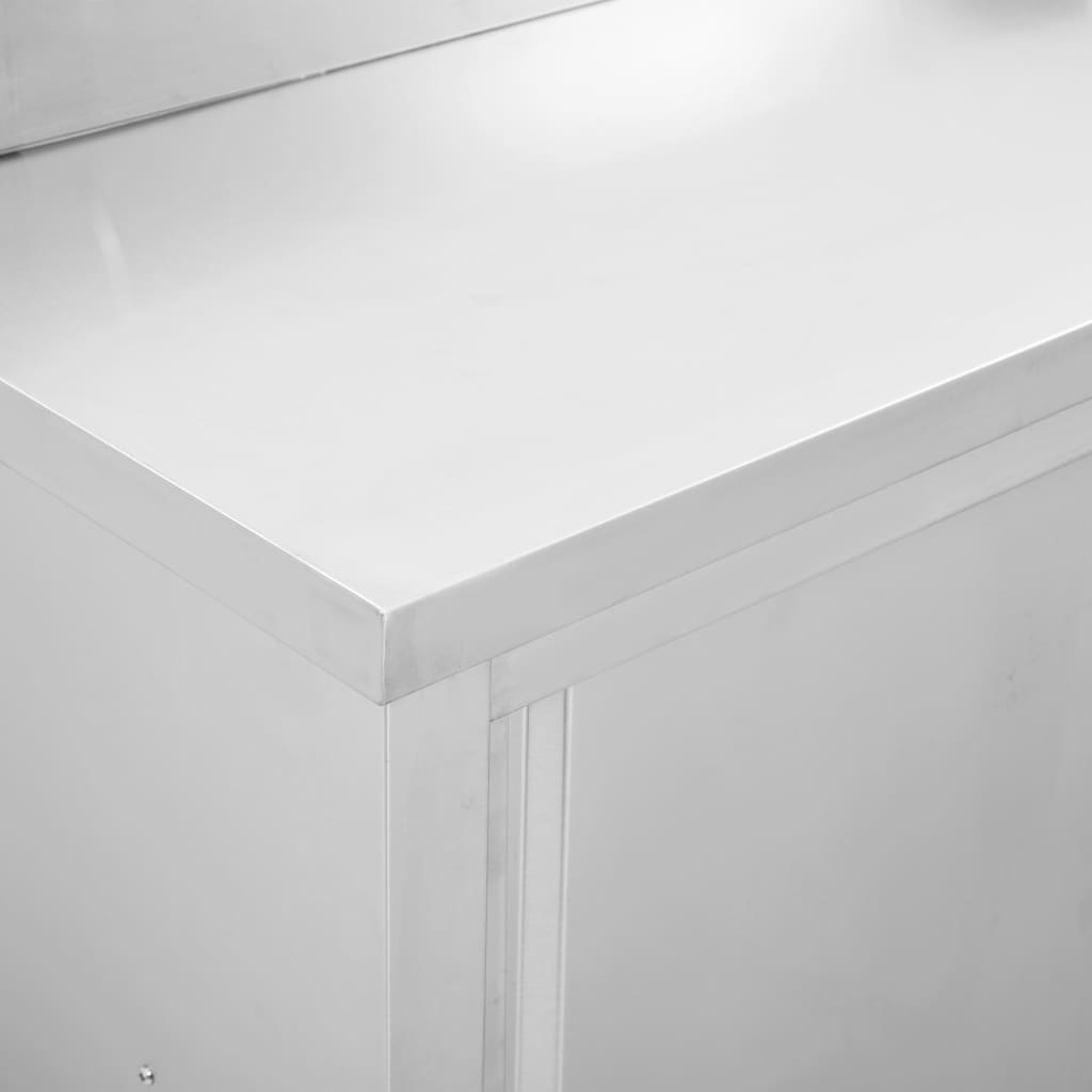 vidaXL Stół roboczy, przesuwne drzwi, 100x50x(95-97) cm, stal