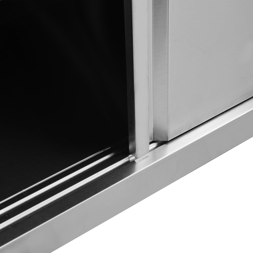 vidaXL Stół roboczy, przesuwne drzwi, 100x50x(95-97) cm, stal