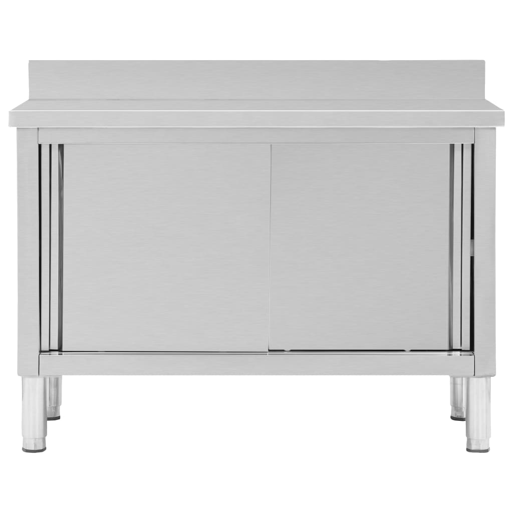 vidaXL Stół roboczy, przesuwne drzwi, 120x50x(95-97) cm, stal