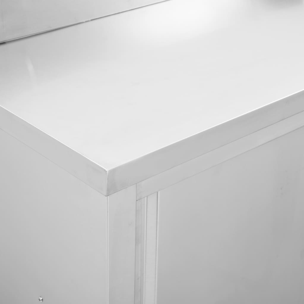 vidaXL Stół roboczy, przesuwne drzwi, 120x50x(95-97) cm, stal