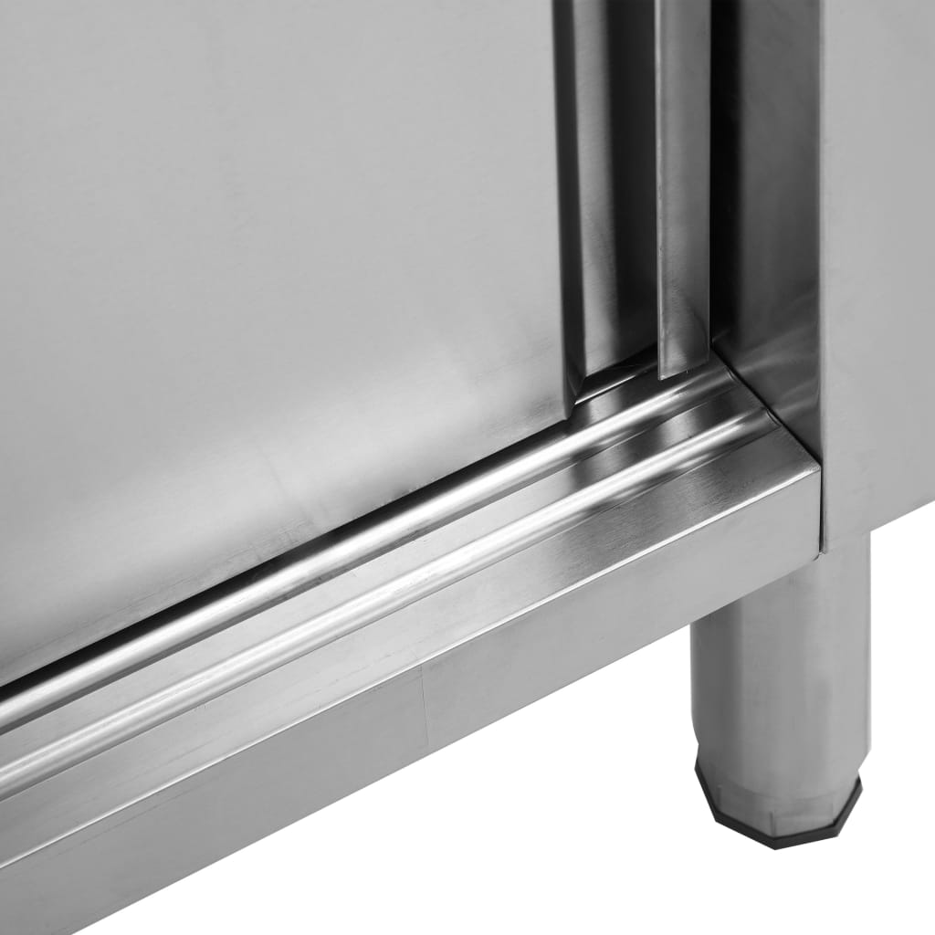 vidaXL Stół roboczy, przesuwne drzwi, 120x50x(95-97) cm, stal