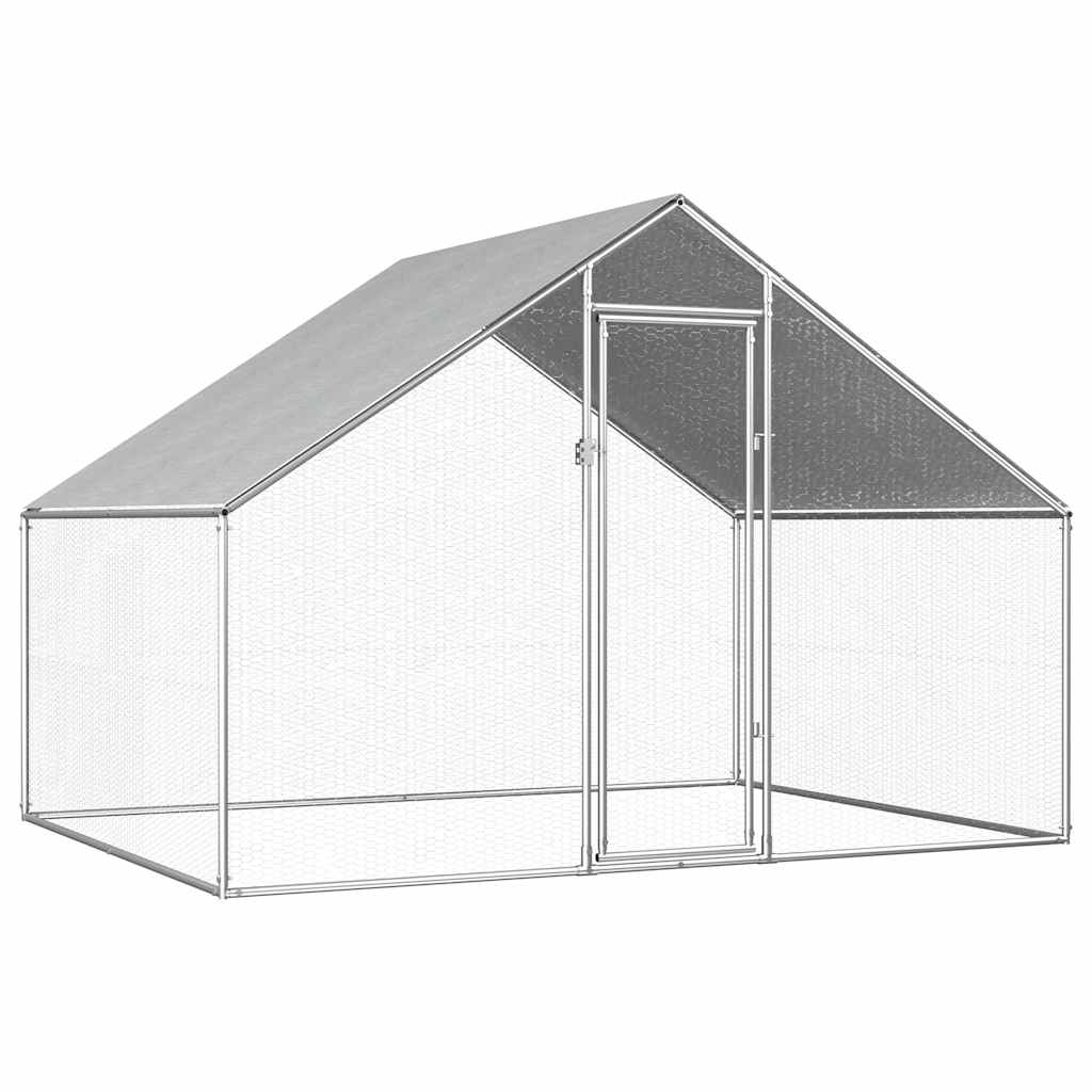 vidaXL Klatka zewnętrzna dla kurcząt, 2,75x2x1,92 m, stal galwanizowana