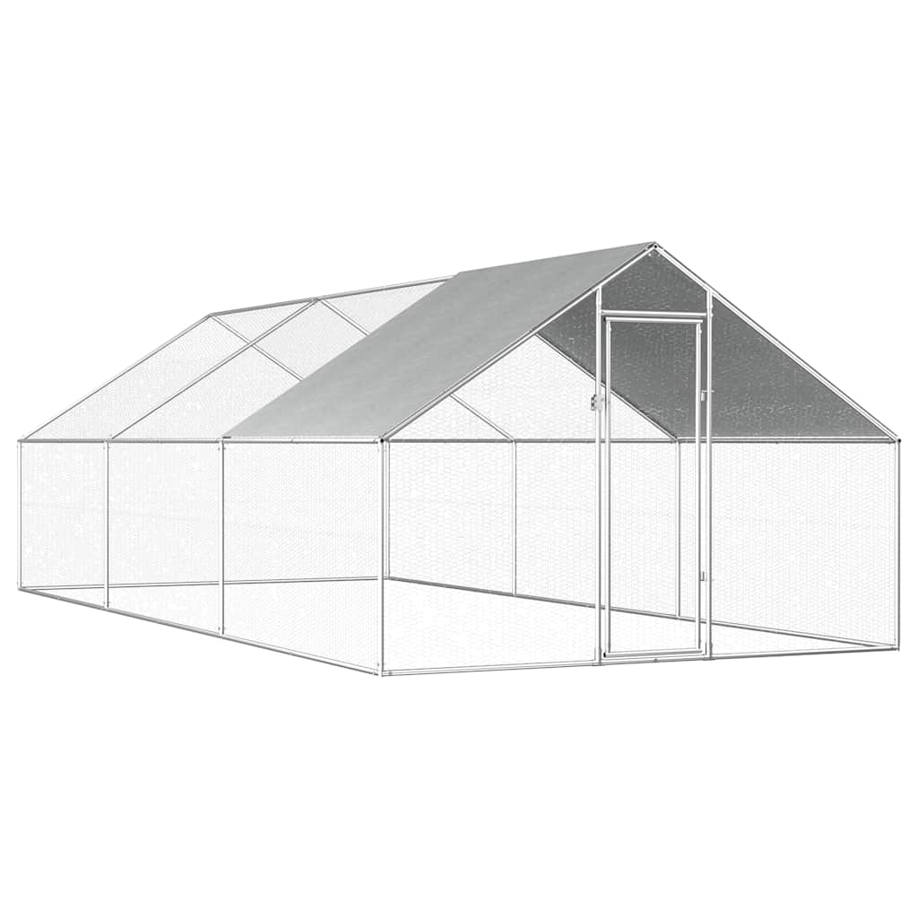 vidaXL Klatka zewnętrzna dla kurcząt, 2,75x6x1,92 m, stal galwanizowana