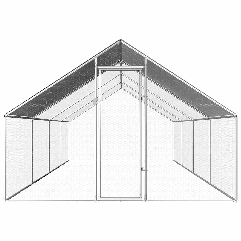 vidaXL Klatka zewnętrzna dla kurcząt, 2,75x8x1,92 m, stal galwanizowana