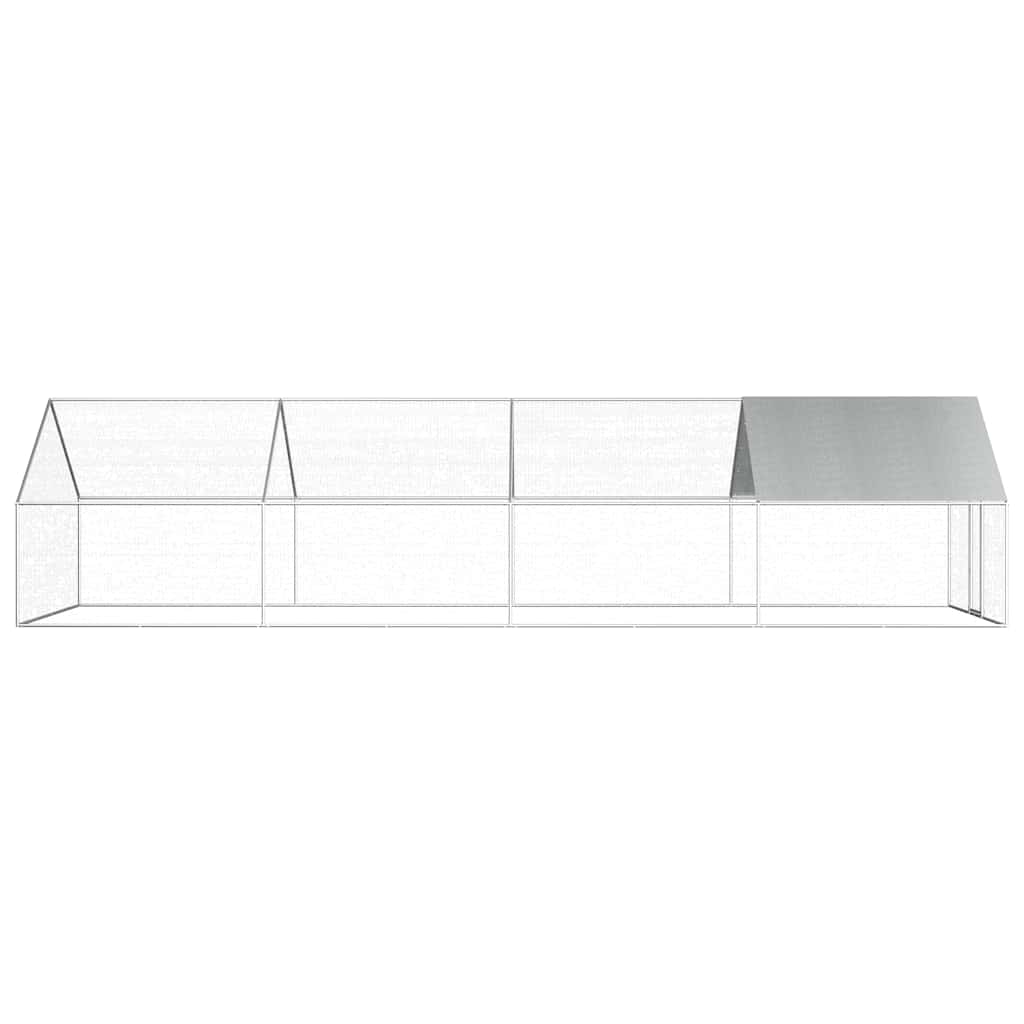 vidaXL Klatka zewnętrzna dla kurcząt, 2,75x8x1,92 m, stal galwanizowana