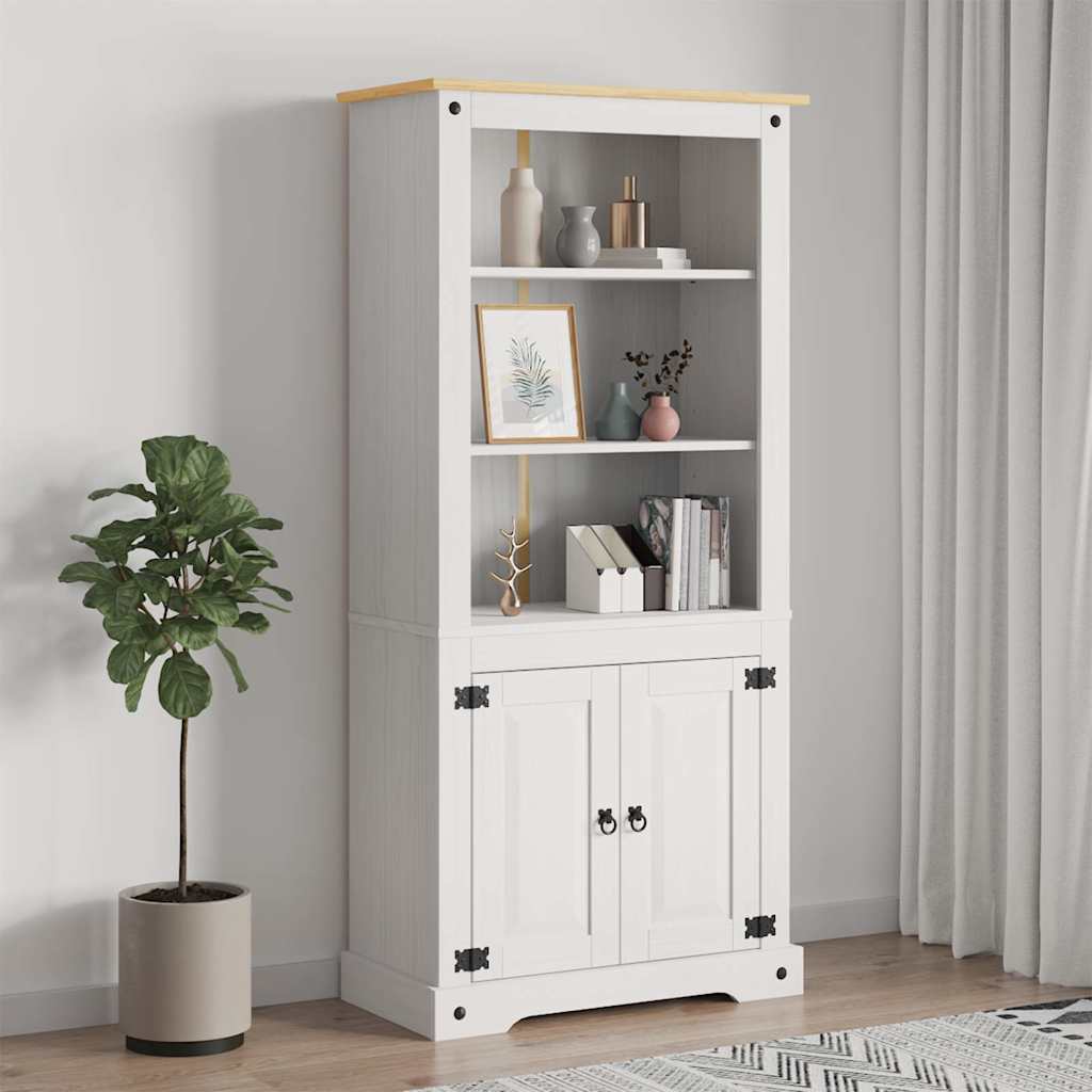 vidaXL Kredens sosnowy w meksykańskim stylu Corona, biel, 80x40x170 cm