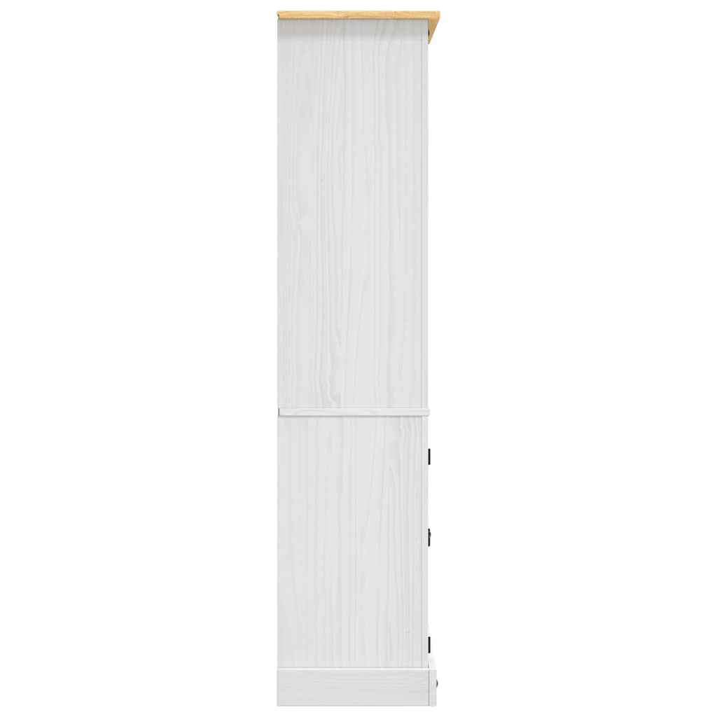 vidaXL Kredens sosnowy w meksykańskim stylu Corona, biel, 80x40x170 cm