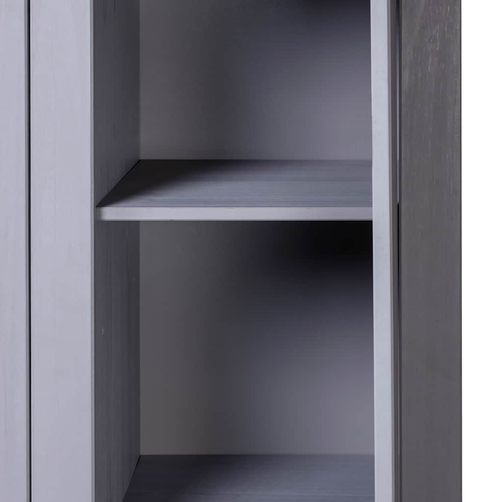 vidaXL Szafa trzydrzwiowa, szara, 118x50x171,5 cm, sosna, seria Panama