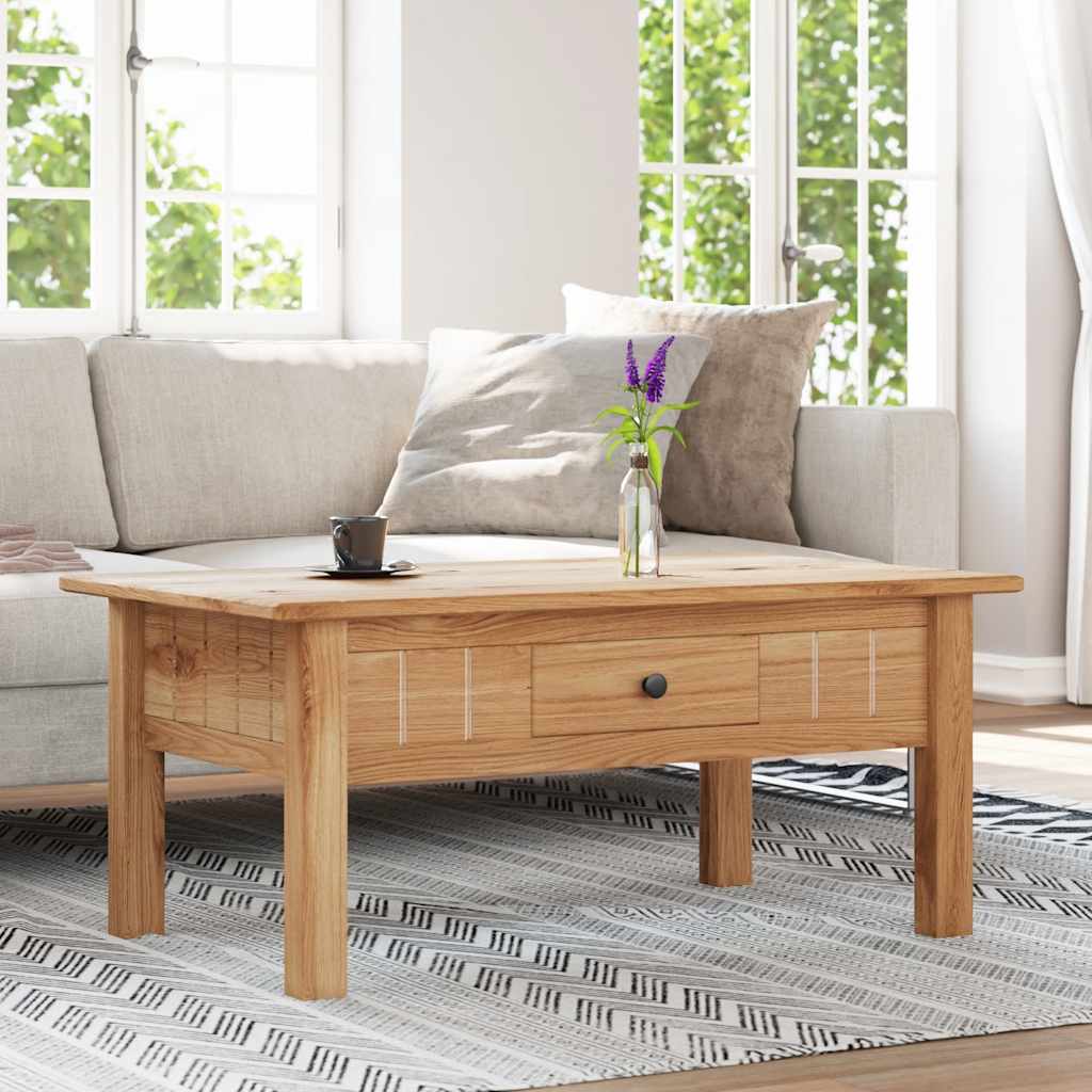 vidaXL Stolik kawowy, 100 x 60 x 43,5 cm, lita sosna, seria Panama