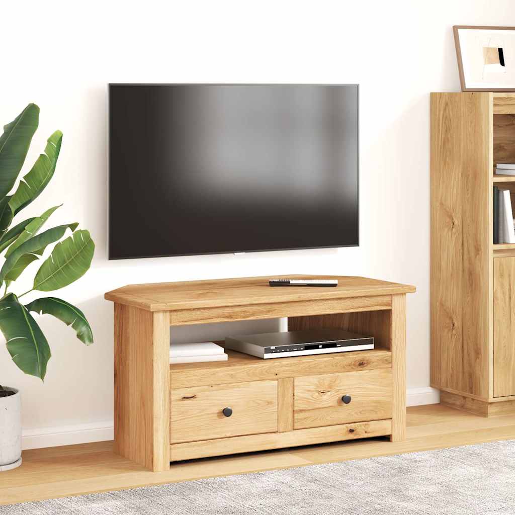 vidaXL Szafka narożna pod TV, 93x49x49 cm, lita sosna, seria Panama