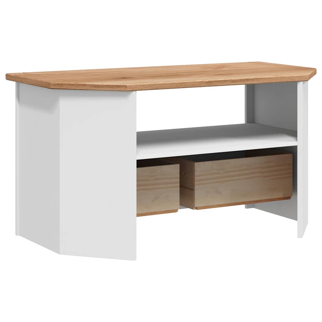 vidaXL Narożna szafka pod TV, biała, 93x49x49 cm, sosna, seria Panama