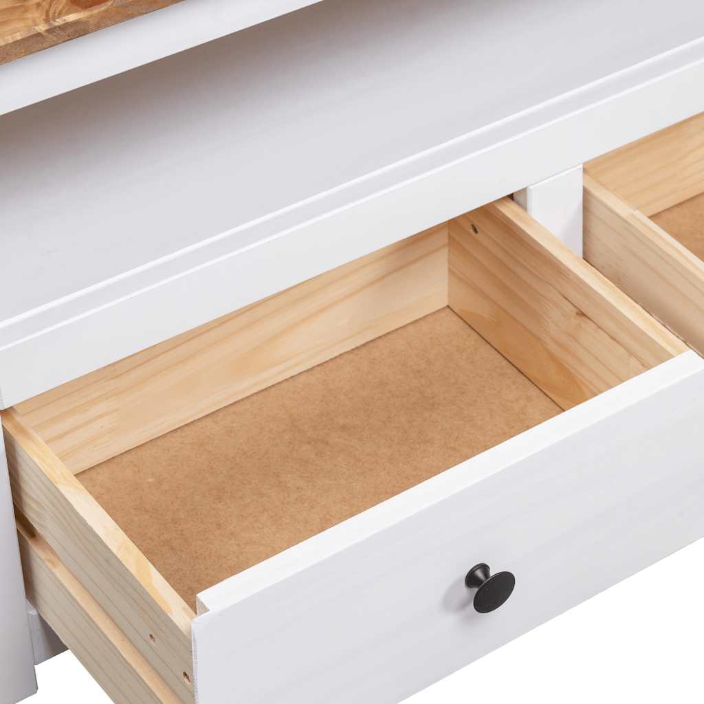 vidaXL Narożna szafka pod TV, biała, 93x49x49 cm, sosna, seria Panama