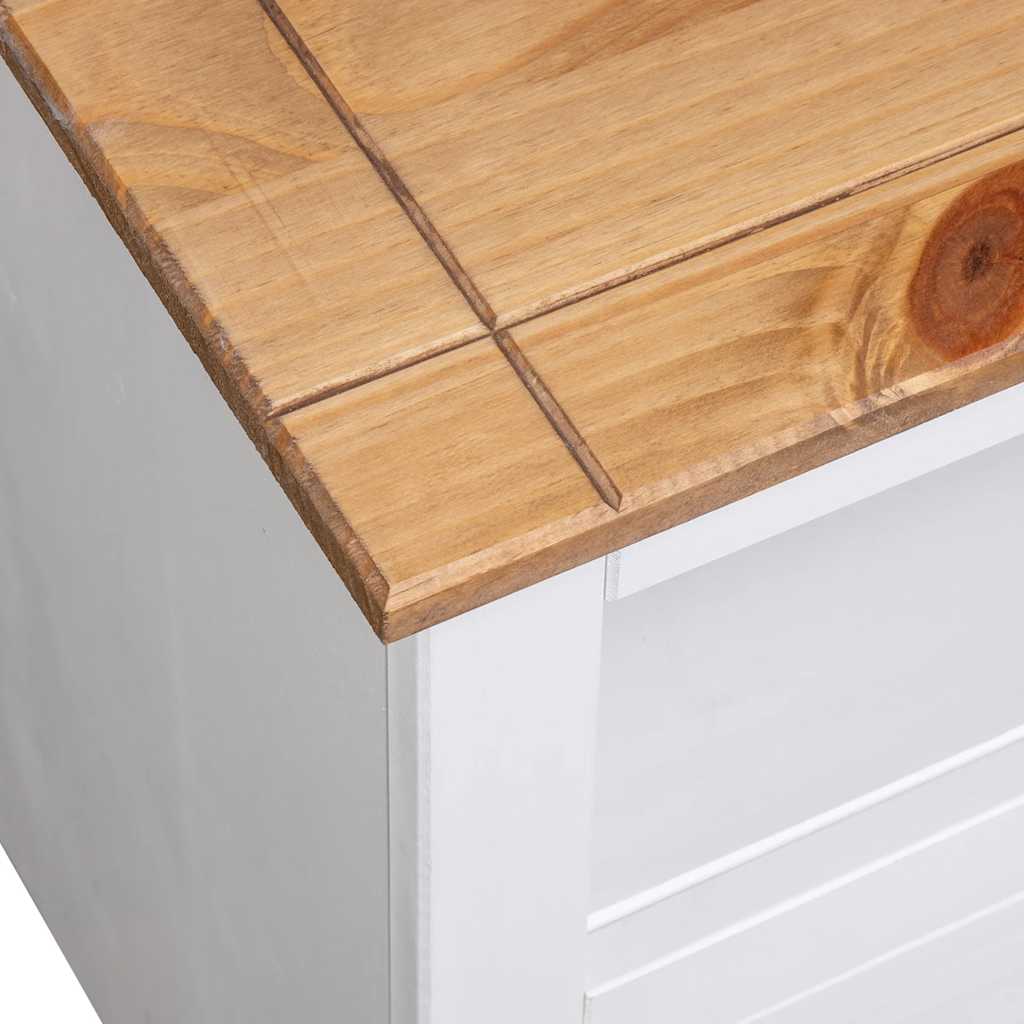 vidaXL Narożna szafka pod TV, biała, 93x49x49 cm, sosna, seria Panama