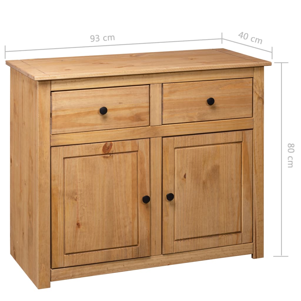vidaXL Szafka, 93x40x80 cm, lite drewno sosnowe, seria Panama