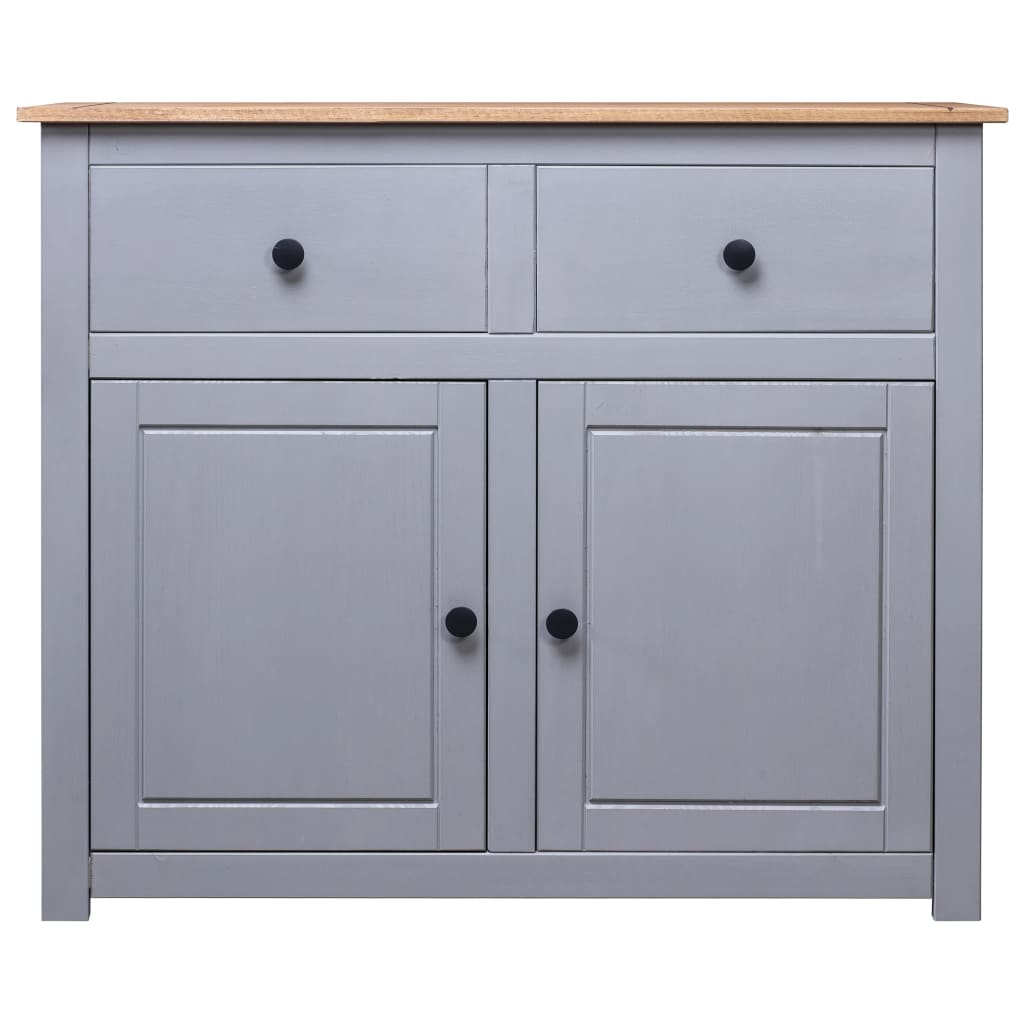 vidaXL Szafka, szara, 93x40x80 cm, lite drewno sosnowe, seria Panama