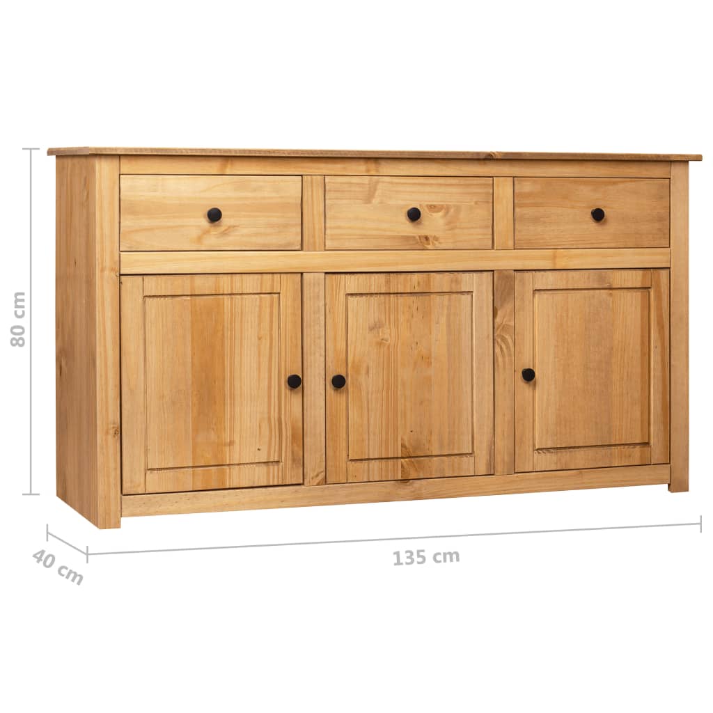 vidaXL Szafka, 135x40x80 cm, lite drewno sosnowe, seria Panama