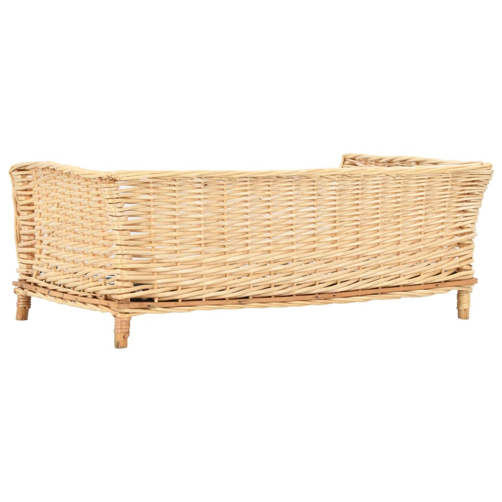 vidaXL Kosz dla psa z poduszką, 90x54x35 cm, naturalna wiklina