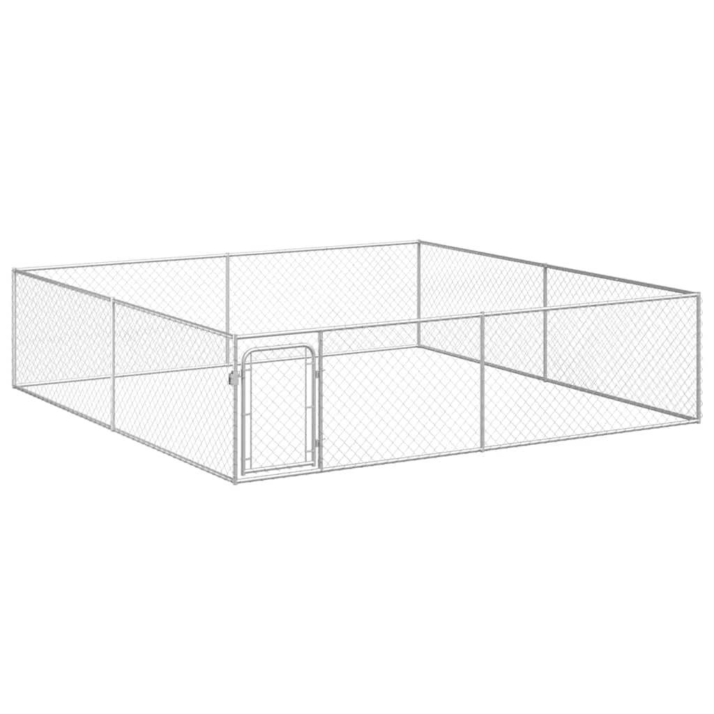 vidaXL Kojec dla psa, galwanizowana stal, 4 x 4 x 1 m
