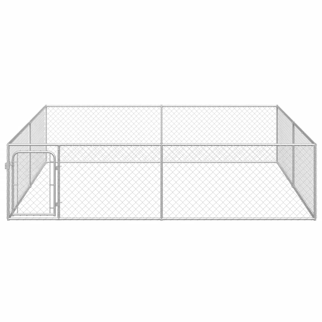 vidaXL Kojec dla psa, galwanizowana stal, 4 x 4 x 1 m