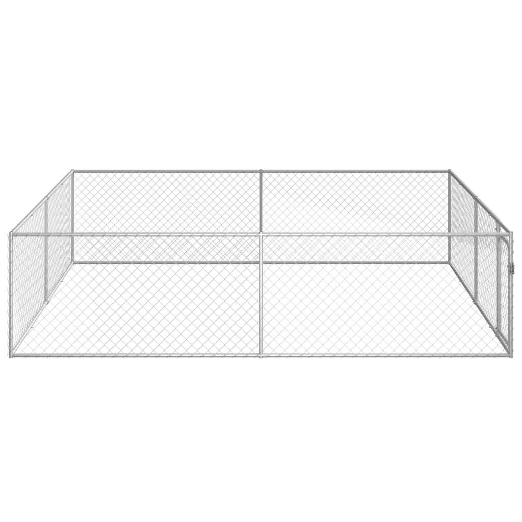 vidaXL Kojec dla psa, galwanizowana stal, 4 x 4 x 1 m