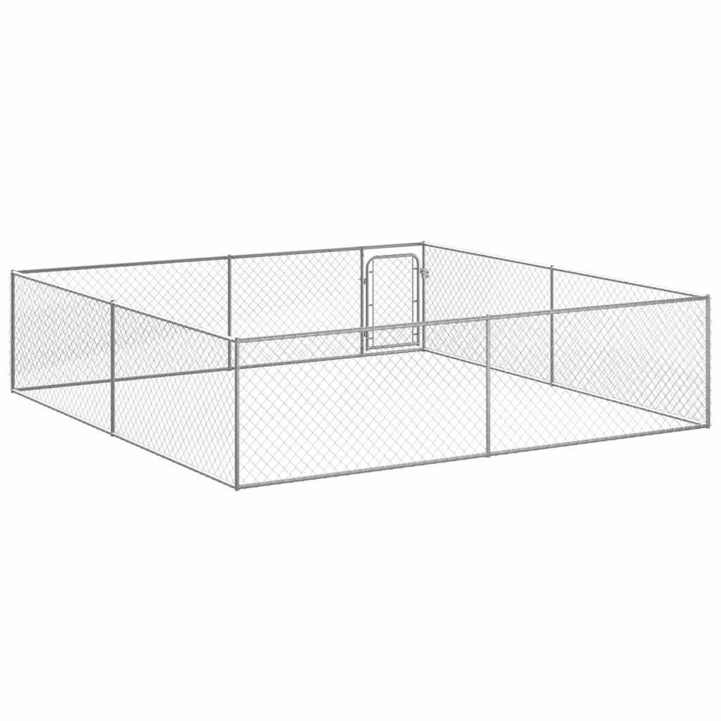 vidaXL Kojec dla psa, galwanizowana stal, 4 x 4 x 1 m