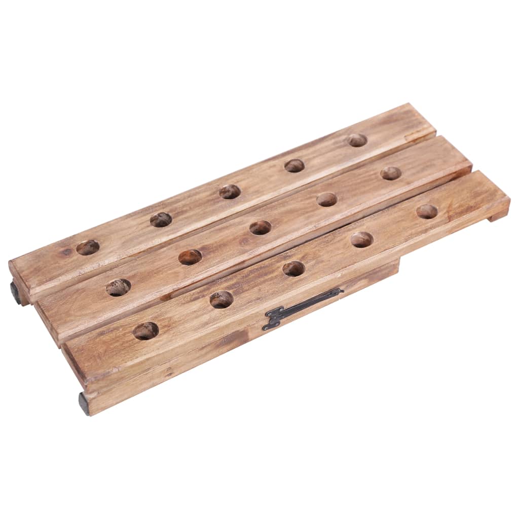 vidaXL Stojak na 15 butelek wina, 26x50x70 cm, lity mahoń