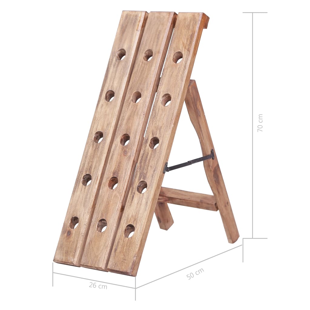 vidaXL Stojak na 15 butelek wina, 26x50x70 cm, lity mahoń