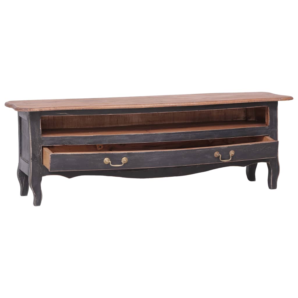 vidaXL Szafka pod TV, 120x30x40 cm, czarna, lity mahoń