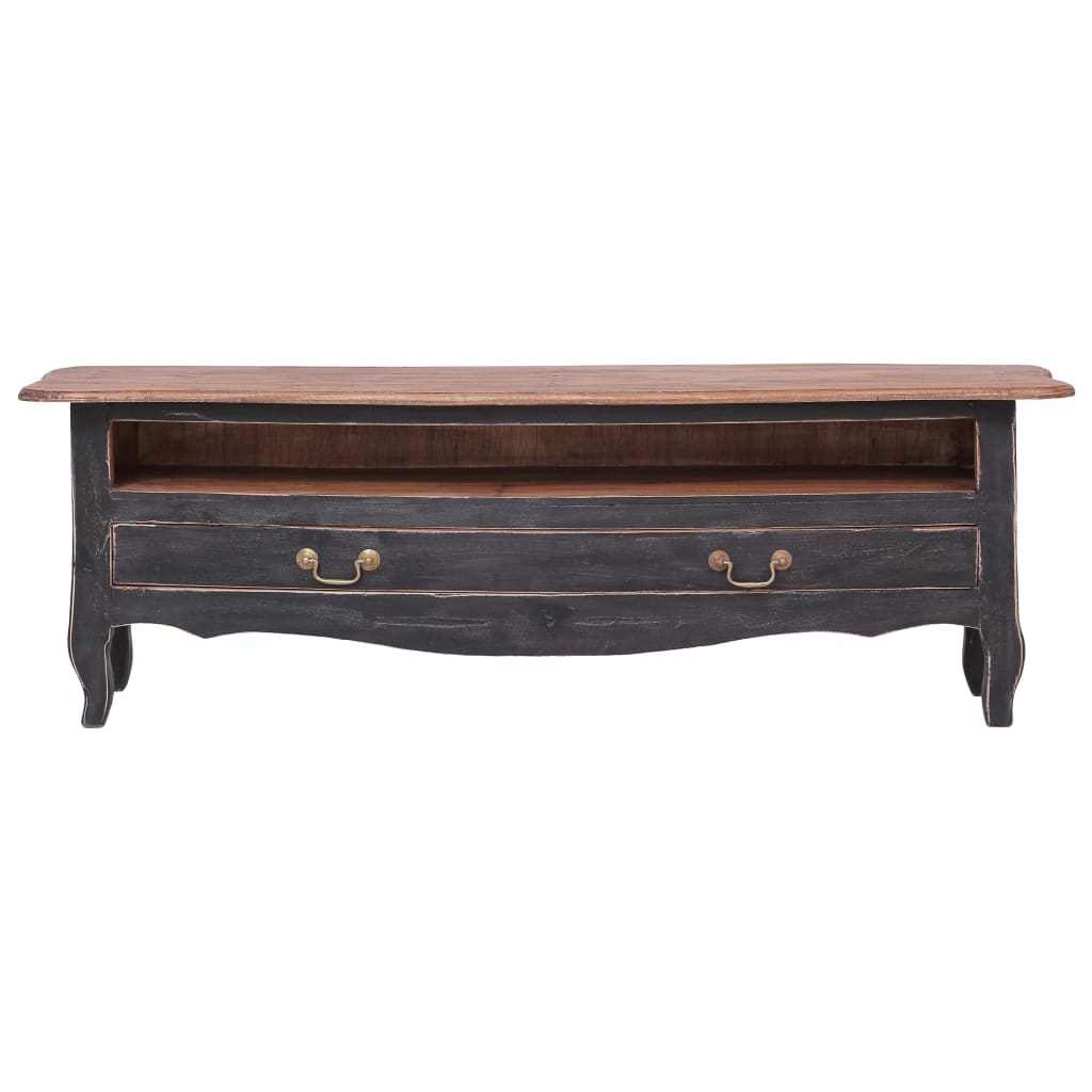 vidaXL Szafka pod TV, 120x30x40 cm, czarna, lity mahoń
