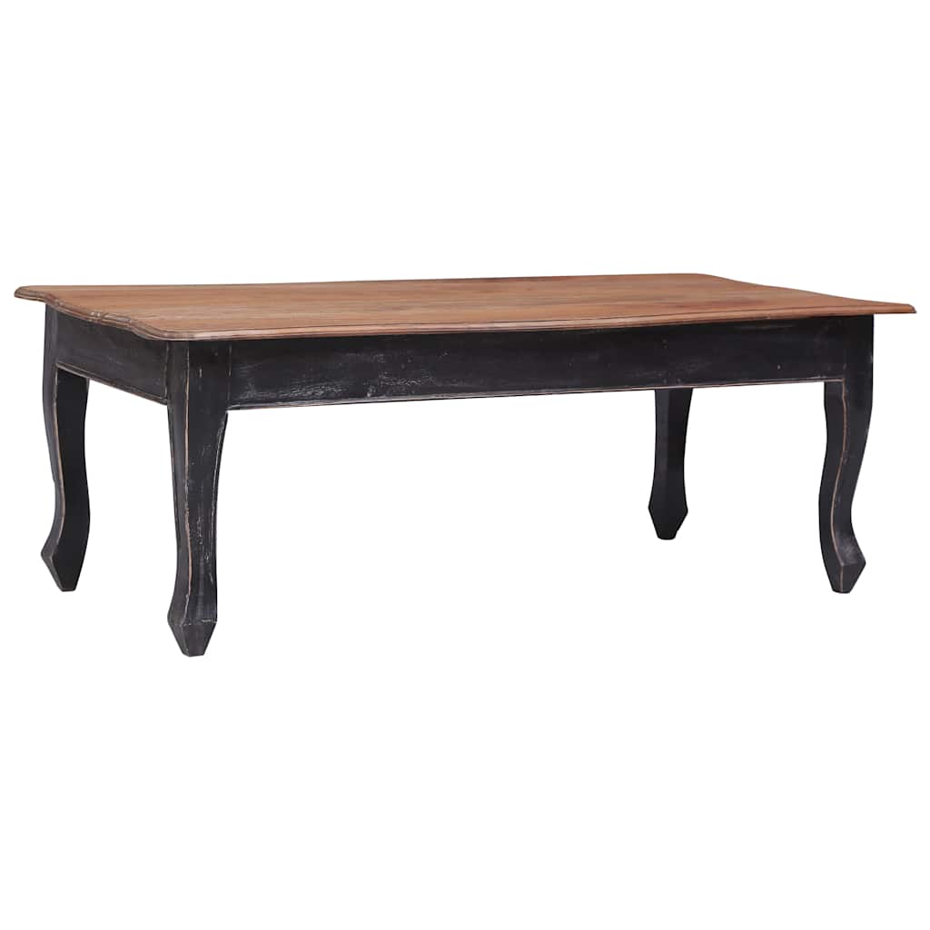 vidaXL Stolik kawowy, czarny, 120x60x45 cm, lite drewno mahoniowe