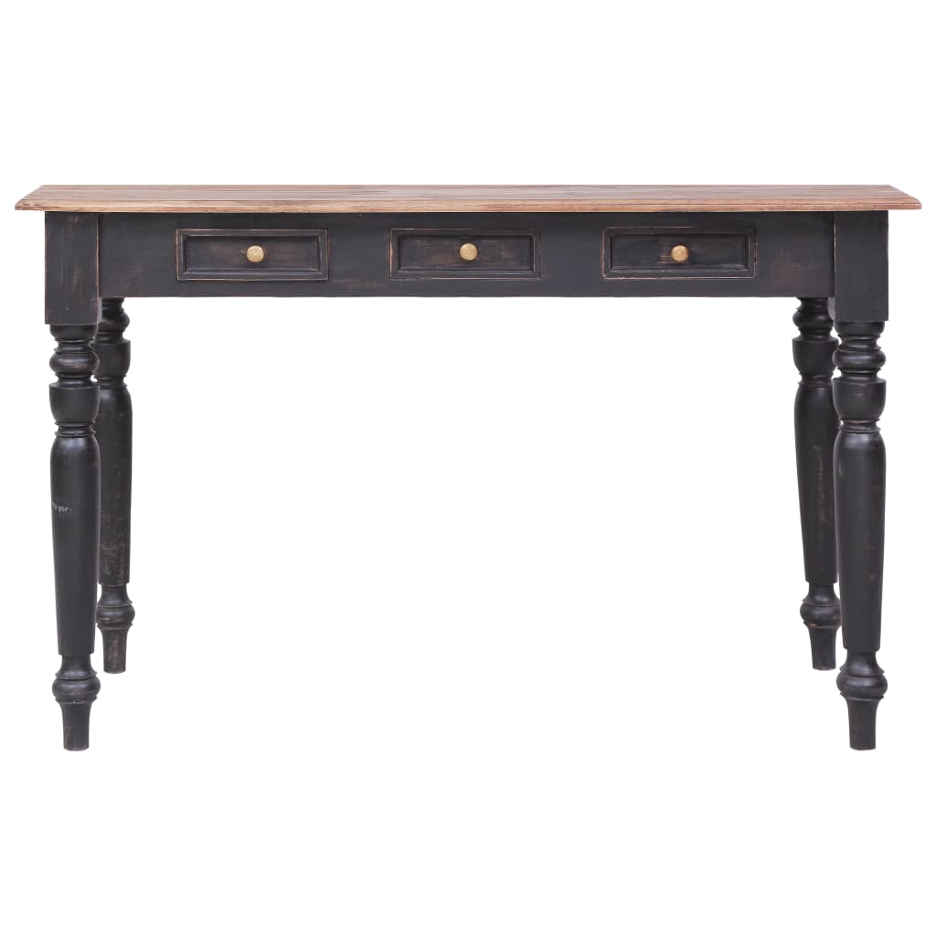 vidaXL Biurko z 3 szufladami, 117 x 57 x 75 cm, lite drewno mahoniowe