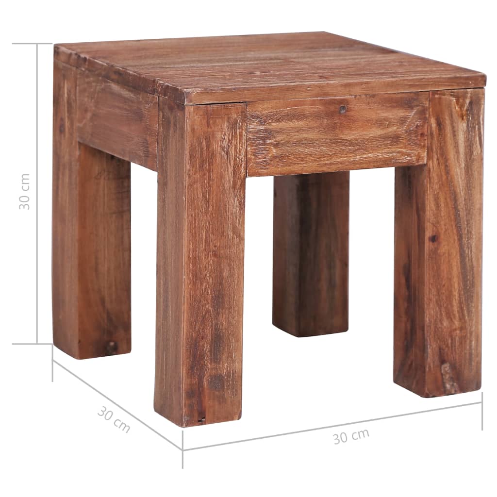 vidaXL Stolik kawowy, 30x30x30 cm, lite drewno mahoniowe