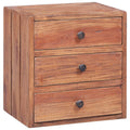 vidaXL Szafka nocna, 3 szuflady, 35x25x35 cm, lite drewno z mahoniowe