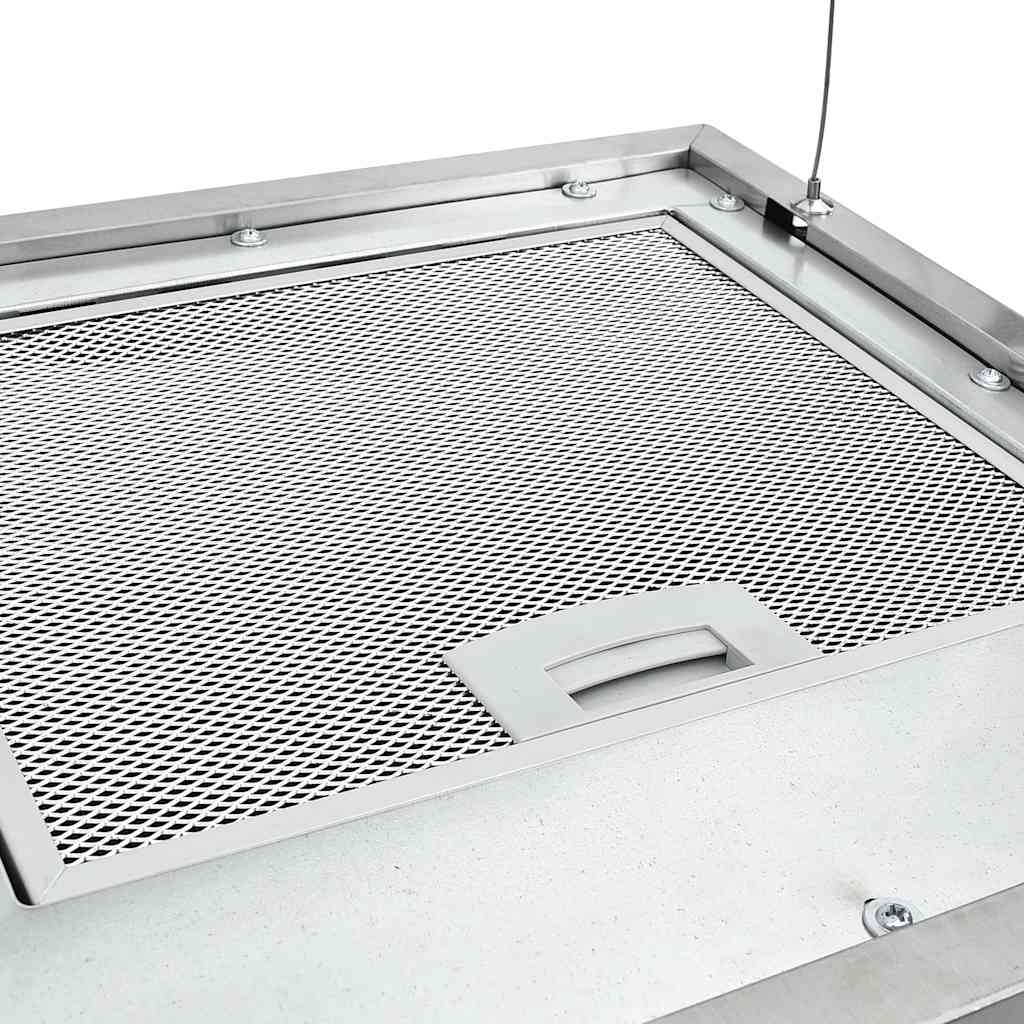 vidaXL Wiszący okap nad wyspę, dotykowy, LCD, 37 cm, stal nierdzewna