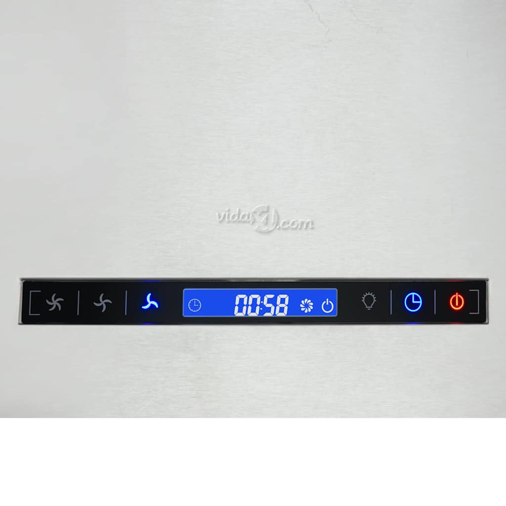 vidaXL Wiszący okap nad wyspę, dotykowy, LCD, 37 cm, stal nierdzewna