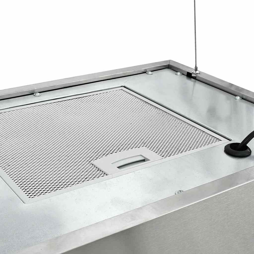 vidaXL Wiszący okap nad wyspę, dotykowy, LCD, 55 cm, stal nierdzewna