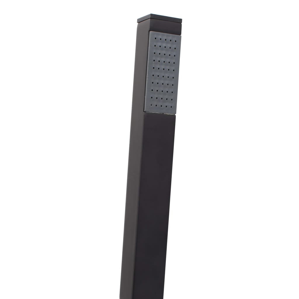 vidaXL Bateria wolnostojąca do wanny, czarna, stal nierdzewna, 90 cm