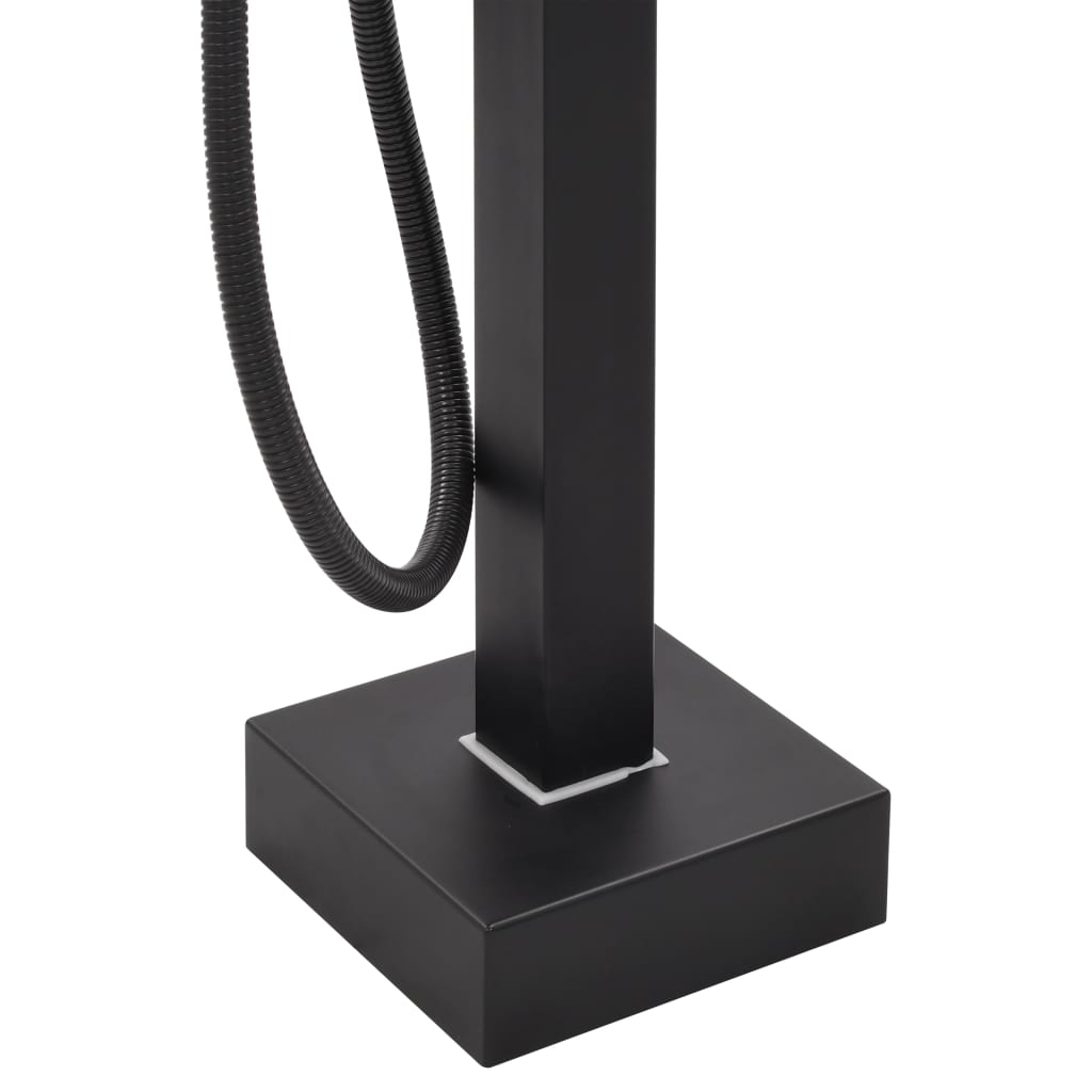 vidaXL Bateria wolnostojąca do wanny, czarna, stal nierdzewna, 90 cm