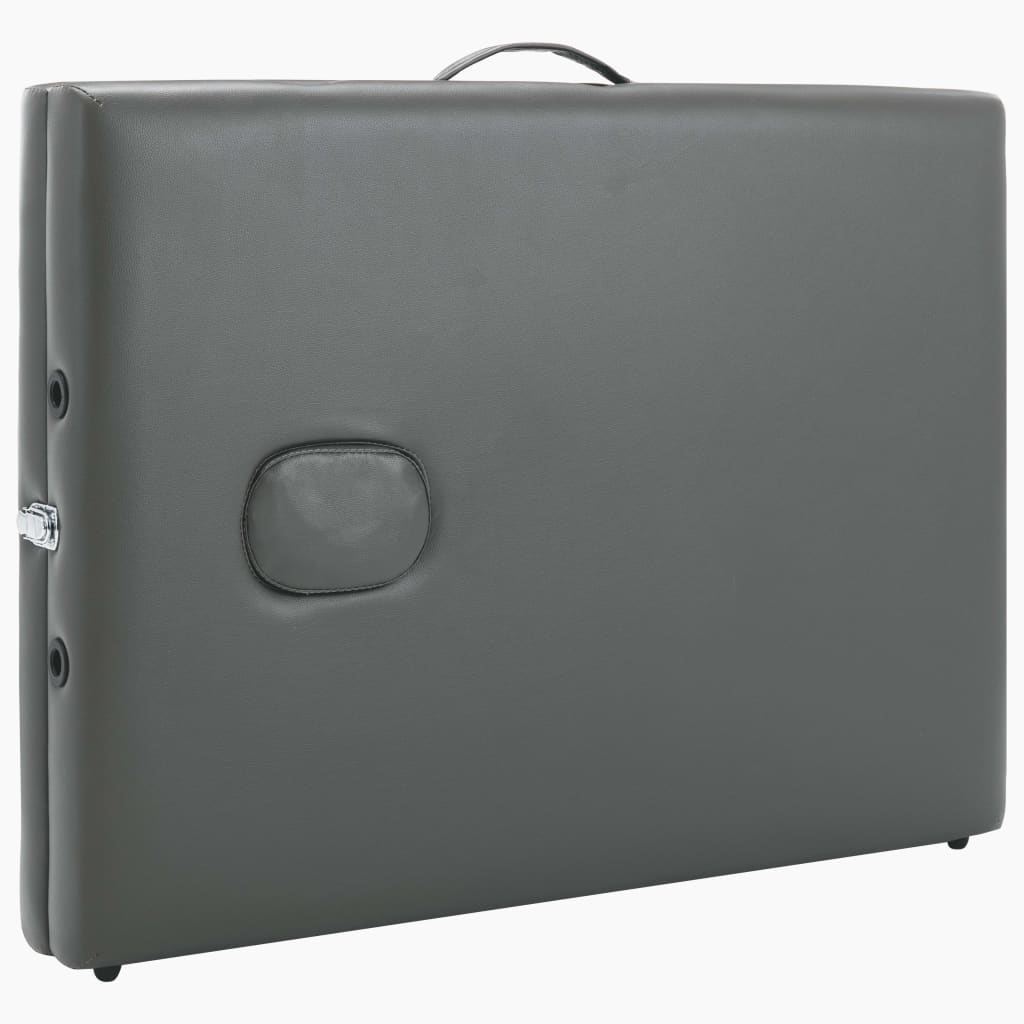 vidaXL Stół do masażu, 2-strefowy, aluminiowa rama, antracyt 186x68 cm